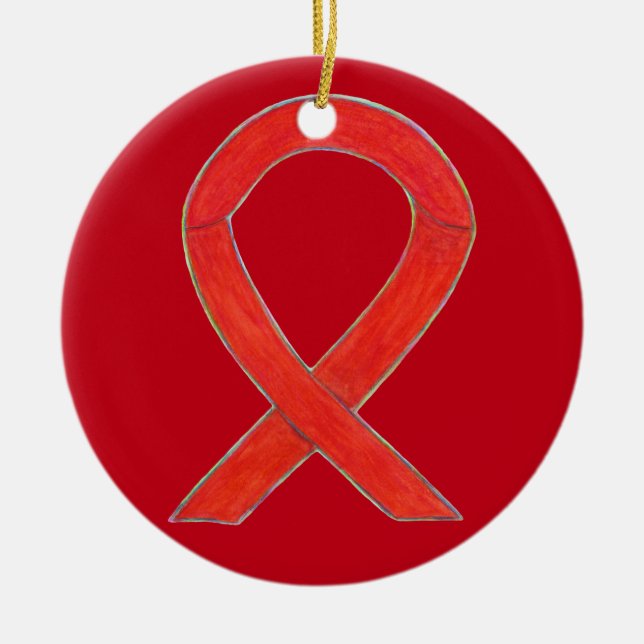 Ruban de sensibilisation Rouge - Ornements d'art p (Devant)