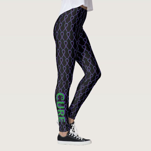 Ruban de sensibilisation vert et violet Leggings p (Droite)