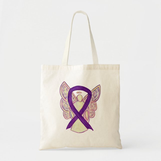 Ruban de sensibilisation violet Sac fourre-tout d' (Devant)