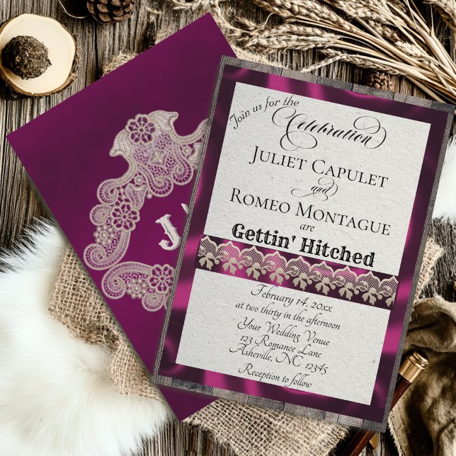 Ruban & Dentelle Gettin 'Hitched - Plum (Créateur téléchargé)