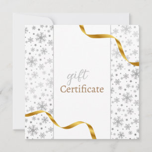 Ruban d'or moderne Silver Snowflakes Carte cadeau