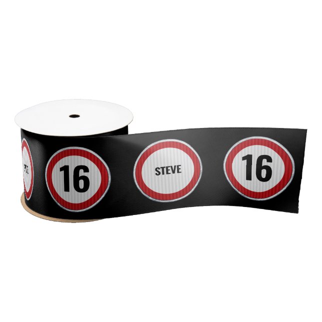 Ruban En Satin 16th birthday CUSTOM AGE and NAME (Bobine)