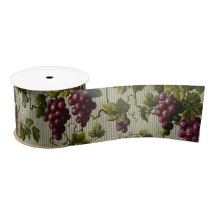 Ruban En Satin 1900 Raisins Vintages Fruits Botanique