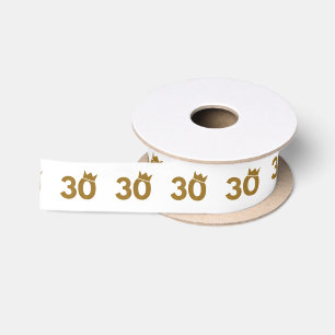 Ruban En Satin 30 Couronne d'or - 30e cadeau d'anniversaire