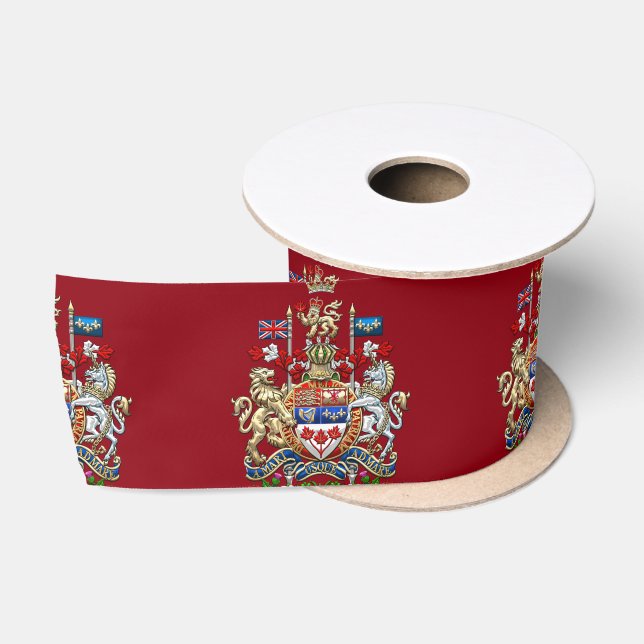 Ruban En Satin [510] Armoiries du Canada [3D] (Bobine)
