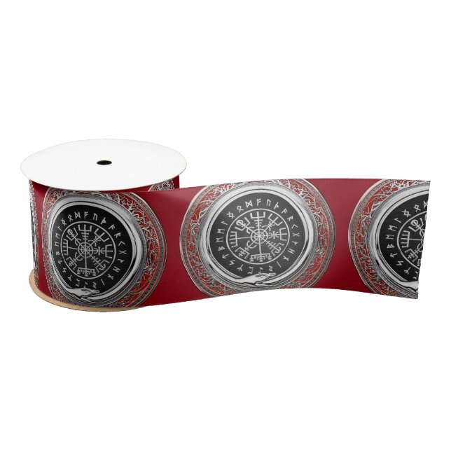 Ruban En Satin [510] Vegvisir - Viking Silver Magic Runic Compass (Bobine)