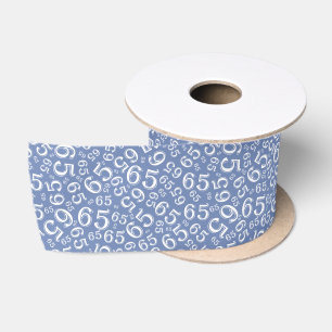 Ruban En Satin 65e motif de nombre aléatoire moderne bleu/blanc