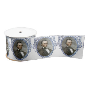 Ruban En Satin Abe Lincoln Président américain Vintage Portrait U