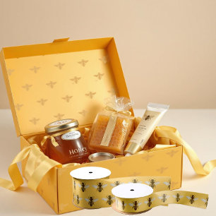 Ruban En Satin Abeille Reine Classée sur l'apiculteur jaune vif N