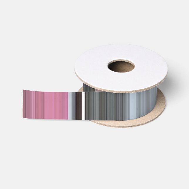 Ruban En Satin Abstract #1: Rose et grey (Bobine)