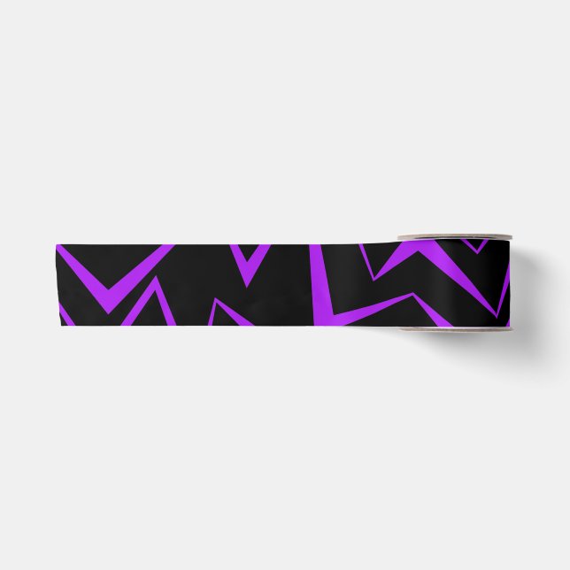 Ruban En Satin Abstract, bold, vibrant geometric zigzag pattern (Devant)