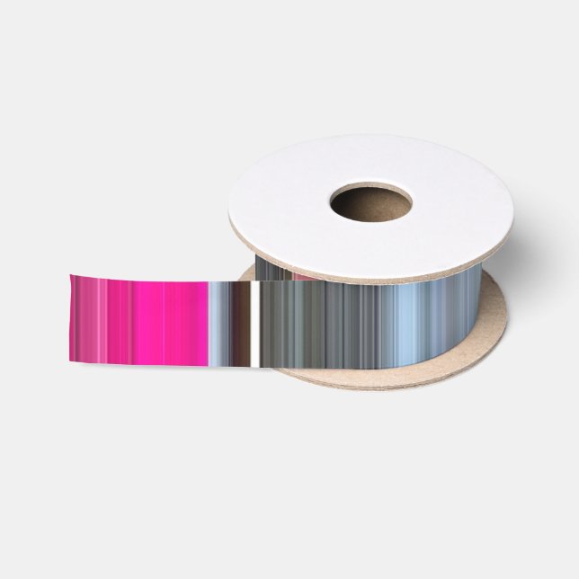 Ruban En Satin Abstrait n° 1 : Cerise et gris (Bobine)