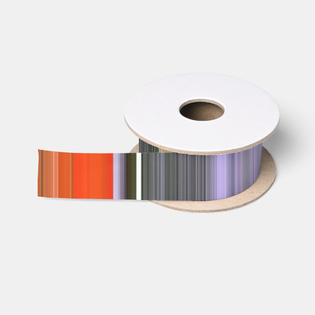 Ruban En Satin Abstrait n° 1 : orange et gris (Bobine)
