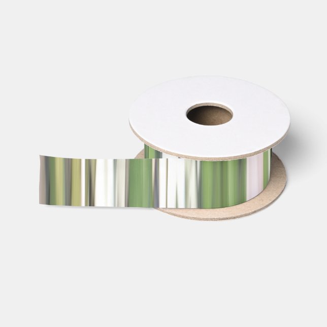 Ruban En Satin Abstrait n° 2 : Flou vert olive (Bobine)