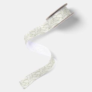 Ruban En Satin Abstrait Vigne Tourbillonnante Ligne Moderne Art B