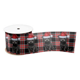 Ruban En Satin Affenpinscher Holiday Plaid Funny Chien Noël