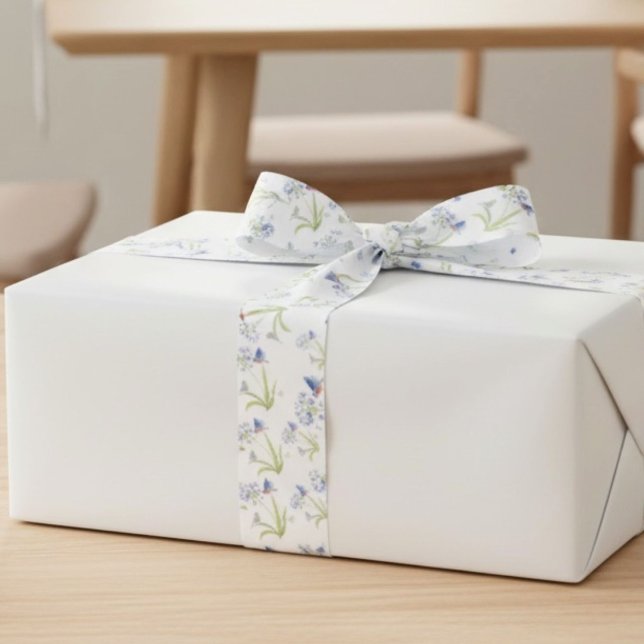 Ruban En Satin Agapanthe avec Merlebleu mère et bébé (Créateur téléchargé)