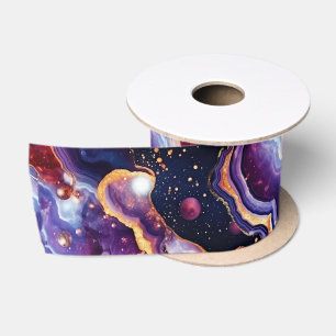 Ruban En Satin Agate Céleste Pierre de la Galaxie Cosmique