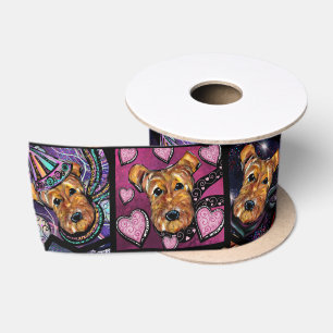 RUBAN EN SATIN AIRDALE TERRIER