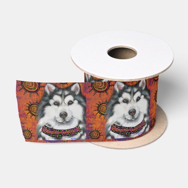 RUBAN EN SATIN ALASKAN MALAMUTE (Bobine)
