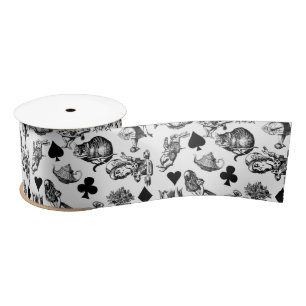 Ruban En Satin Alice Lapin Blanc Wonderland Classique