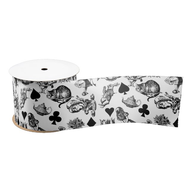 Ruban En Satin Alice Lapin Blanc Wonderland Classique (Bobine)