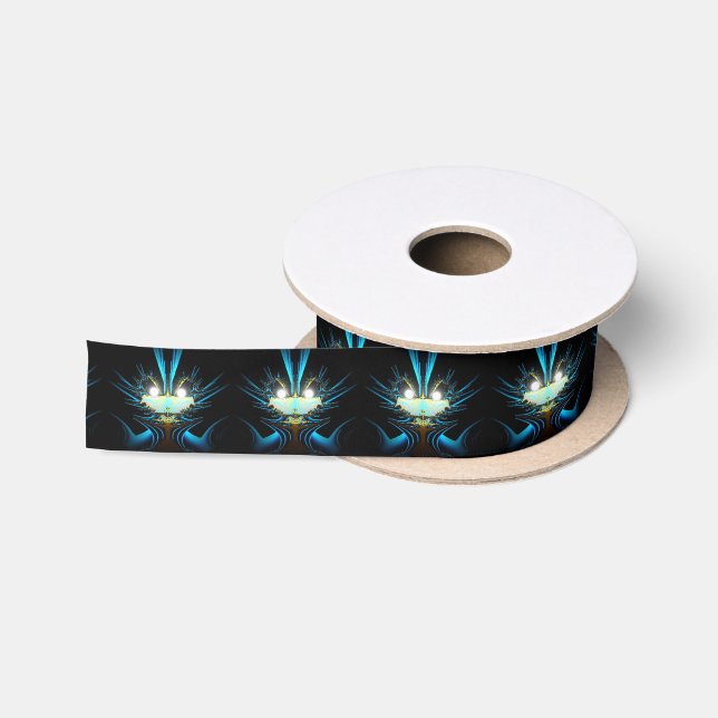 Ruban En Satin Alien bleu des yeux brillants (Bobine)