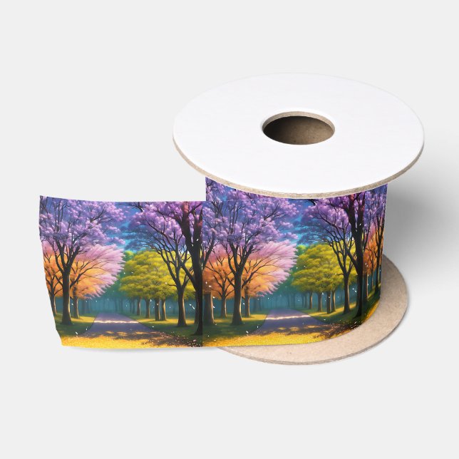 Ruban En Satin **"Allée de pourpre: promenade des jacarandas"** (Bobine)