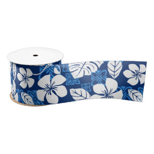 RUBAN EN SATIN ALOHA VENDREDI (BLEU) SATIN RIBBON