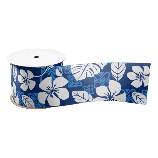 RUBAN EN SATIN ALOHA VENDREDI (BLEU) SATIN RIBBON (Bobine)