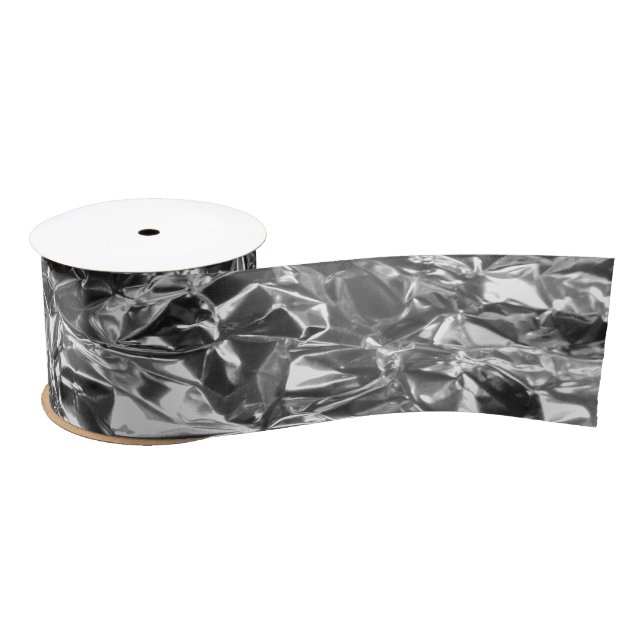 Ruban En Satin Aluminium Foil Design couleur argent (Bobine)