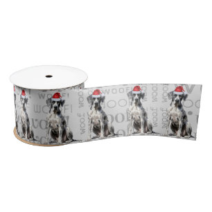Ruban En Satin Amant Chien drôle mignonette Gros Danse Noël