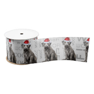 Ruban En Satin Amateur de chien drôle Chien de Noël cute Wolfhoun