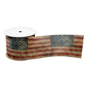 Ruban En Satin americana rustique, drapeau des Etats-Unis,