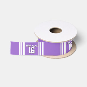 Ruban En Satin Amethyst Purple Wht Team Jersey Numéro personnalis