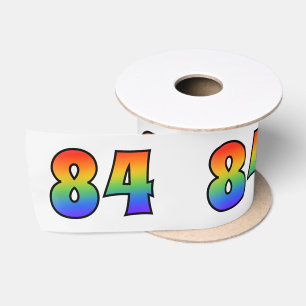 Ruban En Satin Amusant, motif arc-en-ciel « 84 » Numéro d'événeme