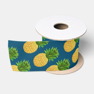 Ruban En Satin Ananas bleu turquoise