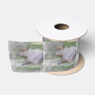 Ruban En Satin animal artistique capybara