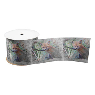 Ruban En Satin Animal artistique Fox bébé