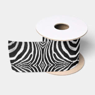 Ruban En Satin Animaux sauvages noir Blancs Zèbre Imprimer