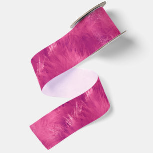 Ruban En Satin Anniversaire Faux Fourrure Rose Chaud