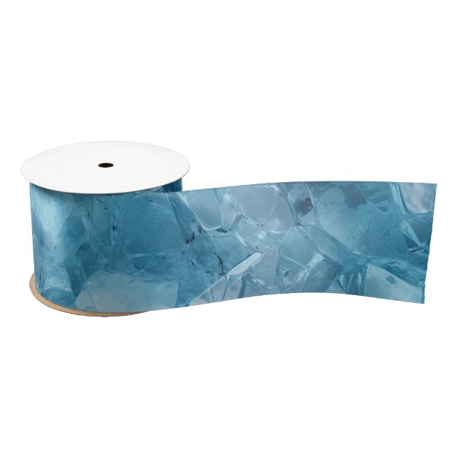 Ruban En Satin Aqua d'hiver Blue Ice Snowflakes Noël (Bobine)