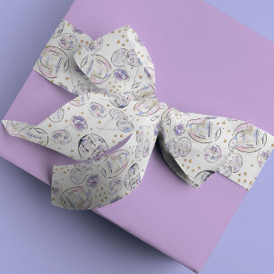 Ruban En Satin Aquarelle à billes disco étoilées