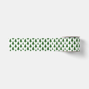 Ruban En Satin Aquarelle Arbre de Noël vert