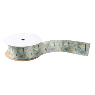 Ruban En Satin Aquarelle de libellule paisible