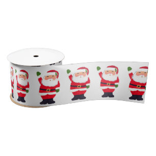Ruban En Satin Aquarelle du Père Noël Fête d'hiver de Noël