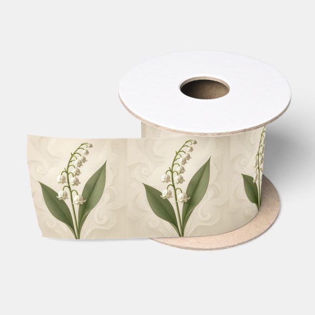 Ruban En Satin Aquarelle Muguet (Bobine)