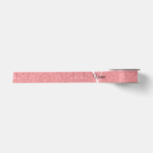 Ruban En Satin Aquarelle rose roude Nom du monogramme