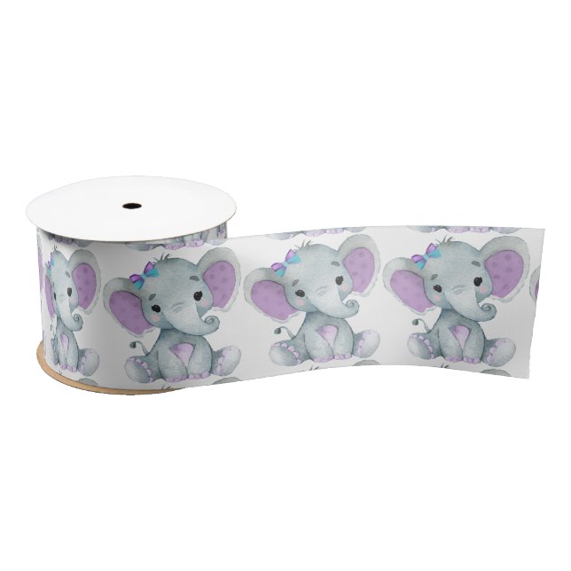 Ruban En Satin Arachide Eléphant Satin Ribbon Spool Purple Turquo (Bobine)