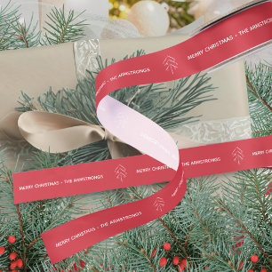 Ruban En Satin Arbre de Noël minimaliste rouge moderne festif